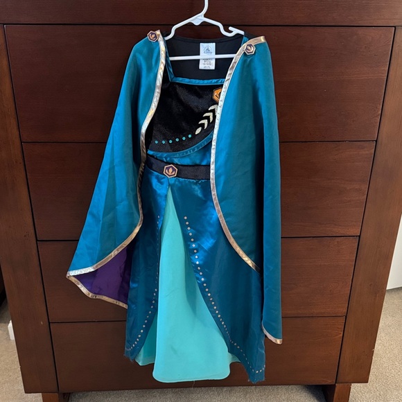 Disney Other - Princess Anna- Teal and Black Kids Costume with Cape
